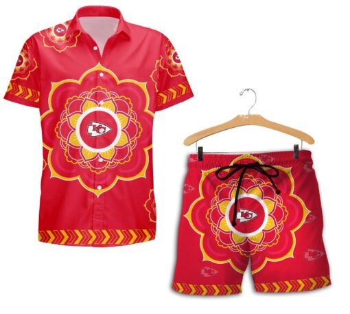 nfl kansas city chiefs flower design hawaiian shirt and shorts summer new01951089191743 ohg26