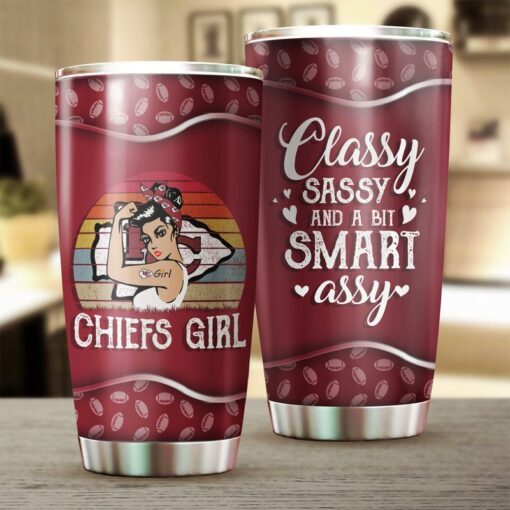 nfl kansas city chiefs football girl tumbler cup 20oz 30oz17404807 z6yg3