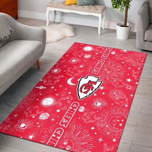 nfl kansas city chiefs galaxy pattern premium area rug size s m l nla0508103863513