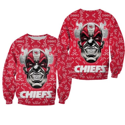 nfl kansas city chiefs halloween clown edition sweatshirt new04481069389843