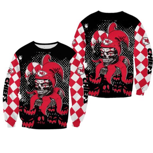 nfl kansas city chiefs halloween clown limited edition sweatshirt nla02521099862246 a264b