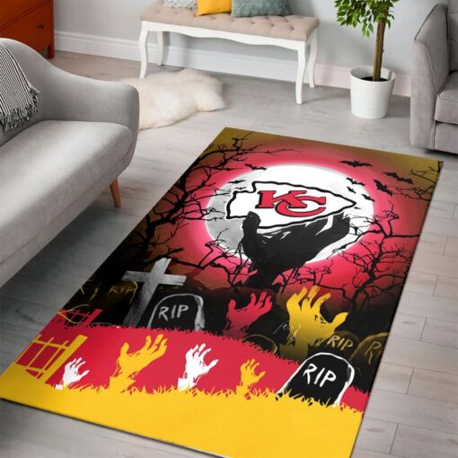 nfl kansas city chiefs halloween dead hand premium area rug size s m l new05031089538844 hhgjf