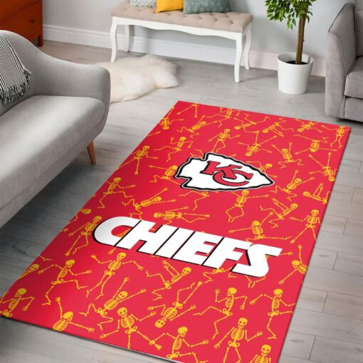 nfl kansas city chiefs halloween skeletons premium area rug size s m l new05051072664897 ff1l5