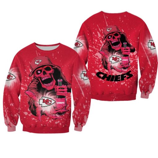 nfl kansas city chiefs halloween skull edition sweatshirt nla02701099160616