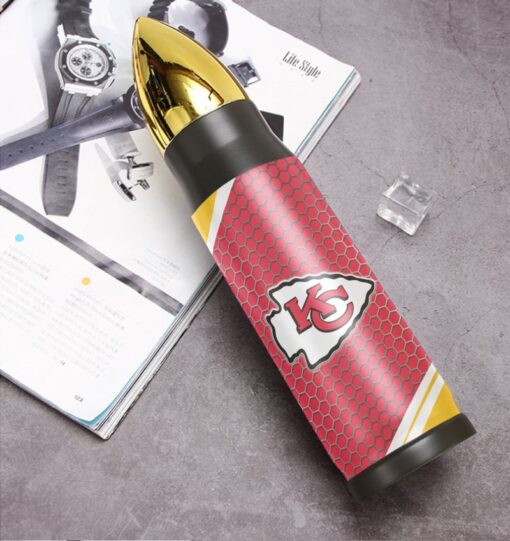 nfl kansas city chiefs honeycomb stripe pattern limited edition bullet tumbler new03701014659488 w238c