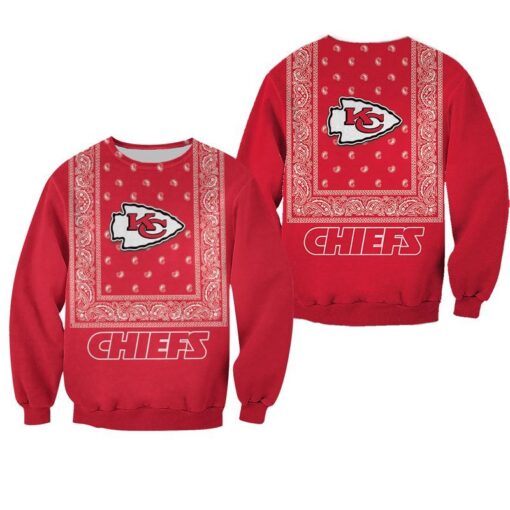 nfl kansas city chiefs limited edition bandana skull sweatshirt sizes s 5xl new01221031407920 7iw08