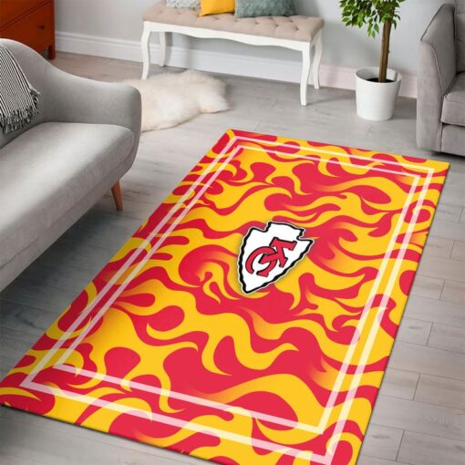 nfl kansas city chiefs on fire premium area rug size s m l nla053810527131 w7kve