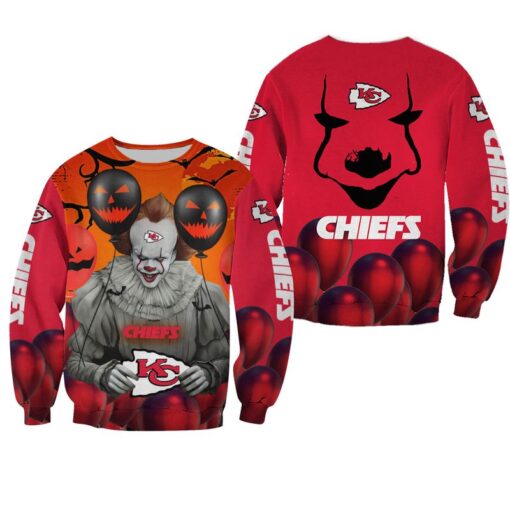 nfl kansas city chiefs pennywise the dancing clown it hallowen limited edition sweatshirt nla02071026736171 o44jf