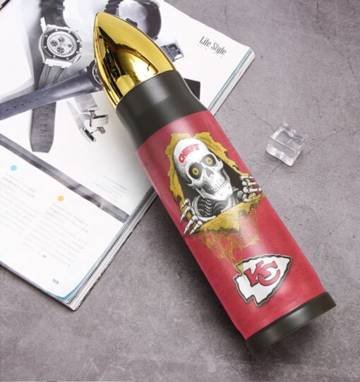 nfl kansas city chiefs skull pattern limited edition bullet tumbler new0482104276269 eyfyw