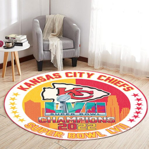 nfl kansas city chiefs super bowl lvii round rug34637774 hwwu5