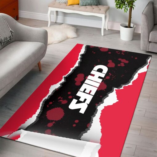 nfl kansas city chiefs texture pattern premium area rug size s m l nla05291058620669