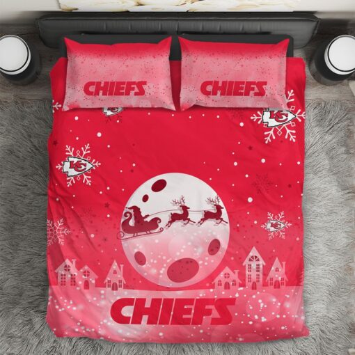 nfl kansas city chiefs xmas pattern limited edition bedding set nla02991017255518 52nfq