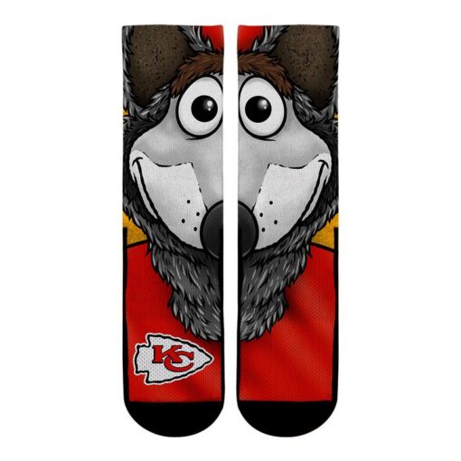 split face mascot kansas city chiefs black bottom socks18867160 qr1nf