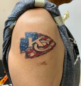 Chiefs American Flag Logo Tattoo