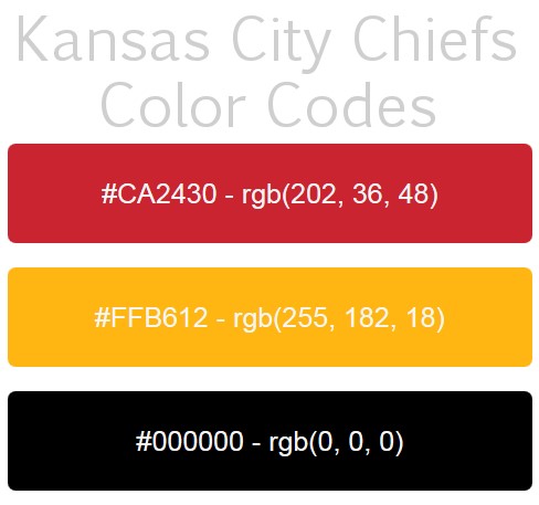 Kansas City Chiefs Team Colors in 2024 - ArrowheadFanwear