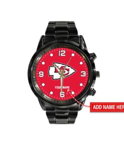 Kansas City Chiefs Black Stainless Steel Watch