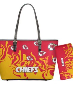 Kansas City Chiefs Leather Tote Bag and Wallet Set