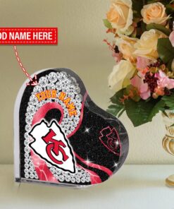 Kansas City Chiefs Printed Heart Crystal Keepsake