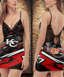 Kansas City Chiefs Women's Back Straps Cami Dress With Lace